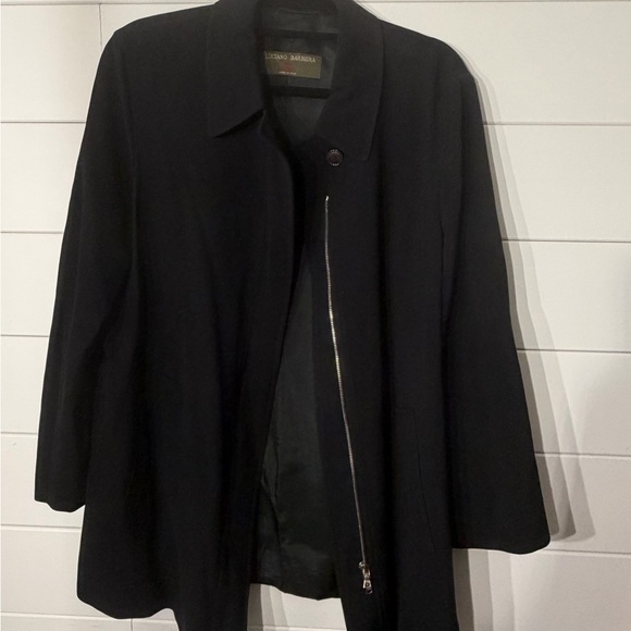 Luciano Barbera Jackets & Blazers - Luciano Barbera Black Wool Trench Coat